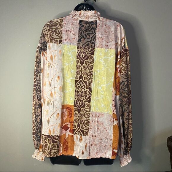 Zara Paisley Patchwork Print Top S Boho Bloggers favorite - Picture 4 of 7